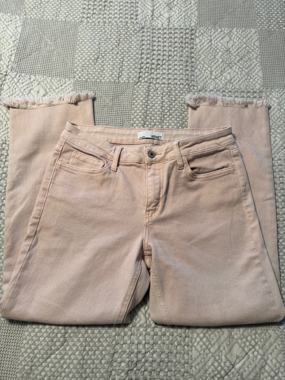 VERVET BY FLYING MONKEY Blush Pink Cropped Ankle Jeans